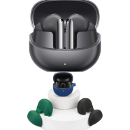 Qcy HT08 Melobuds Pro Anc Ldac Wireless Earbuds-Black ‍And Silicone Case Cover Black image