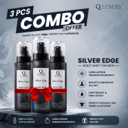 Qluxury Body Mist For Man Silver Edge 150ml (3Pcs Combo Offer) image
