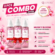 Qluxury Body Mist For Women Musky Bloom 150ml (3Pcs Combo Offer) image