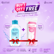 Quinsia Miceller Water 100ml With Get Qolore Cloud Soft Cotton Pads 80Pcs (Buy 1 Get 1 FREE) image