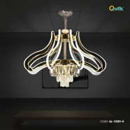 Qulik Chandelier Luxury Classic Decorative Crystal 6 LED Lamp Ceiling Lights image