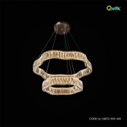 Qulik Double Tier Wave Luxury LED Crystal Chandelier Pendant Light image