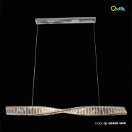 Qulik Linear Twisted Luxury LED Crystal Chandelier Pendant Light image