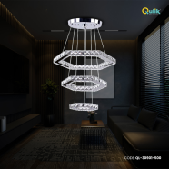 Qulik Modern Chandelier Decorative 3-Layer Fountain LED Ceiling Light image