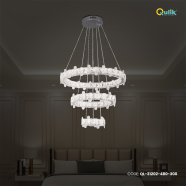 Qulik Modern Chandelier Decorative 3-Layer Ring LED Ceiling Light image