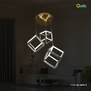 Qulik Modern Chandelier Decorative Hanging Modern 3 Cube LED Ceiling Light image