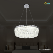 Qulik Modern Chandelier Decorative Hanging Octagonal Beads Shape LED Ceiling Light image