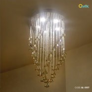 Qulik Modern Chandelier Decorative Hanging Windmill Diamond Dry Shape LED Ceiling Light image