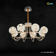 Qulik Modern Crystal Chandelier 8 Circle-shaped Hanging LED Ceiling Light image