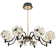 Qulik Modern Crystal Chandelier 8 Circle-Shaped Hanging LED Ceiling Light image