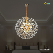 Qulik Modern Crystal Chandelier Crystal Hanging LED Ceiling Light image