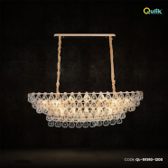 Qulik Modern Crystal Chandelier Decorative Pendant Hanging 5 layer 3 Color LED Ceiling Light image
