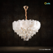 Qulik Modern Crystal Chandelier Decoration Pendant Hanging 6 layer 3 color LED Ceiling Light image
