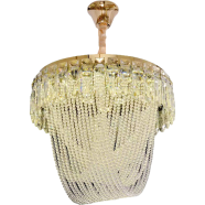 Qulik Modern Crystal Chandelier Decorative Pendant Hanging Single layer 3 Color LED Ceiling Light image