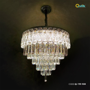 Qulik Modern Crystal Chandelier Decoration Pendant Hanging 6 layer 3 color LED Ceiling Light image