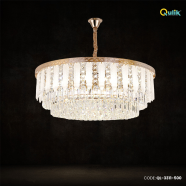 Qulik Modern Crystal Chandelier Hanging LED Ceiling Light image