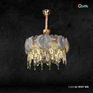 Qulik Modern Luxury Chandelier with Clear Crystal Shades and Adjustable Hanging Length image