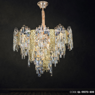 Qulik Modern Luxury Crystal Chandelier Pendent French Clear 12 Led Light image