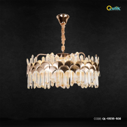 Qulik Modern Luxury Crystal Chandelier Pendent French Gold Clear LED Light image