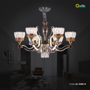 Qulik Modern Nordic Candle Crystal Chandelier Decoration Pendant Hanging Single layer 3 color LED Ceiling Light image