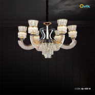 Qulik Modern Nordic Crystal Chandelier Decoration Pendant Hanging Single layer 3 color LED Ceiling Light image