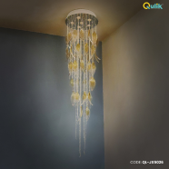 Qulik Modern Nordic Crystal Chandelier Decoration Pendant Hanging LED Ceiling Light image