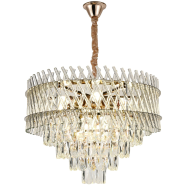 Qulik Modern Stainless Steel K9 Crystal Chandelier Gold Finish Ceiling Light image
