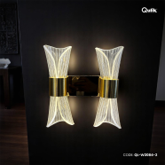 Qulik Modern Wall Lamp Concise Glass Double Head LED Lampshade image