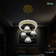 Qulik Petal-Shaped Crystal Hanging LED Chandelier image