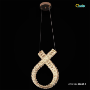 Qulik Semi Infinity Loop Luxury LED Crystal Chandelier Pendant Light image