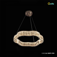 Qulik Single Tier Wave Luxury LED Crystal Chandelier Pendant Light image