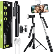 R16 Selfie Stick With Tripod Stand 360 Degree Bluetooth Mobile image