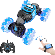 RC Stunt Car 4WD Watch Gesture Sensor Control Deformable Electric Car All-Terrain Transformable Car Auto-demo for Kids Christmas Gift W/ LED Light Music image