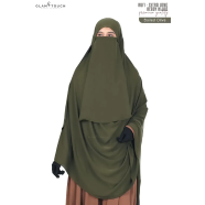 RUFI-Extra Long Instant Ready Hijab and Niqab Set | Color: Olive | Free Size - (GT-1291) icon