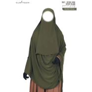 RUFI-Extra Long Instant Ready Hijab and Niqab Set | Color: Olive | Free Size - (GT-1291) icon