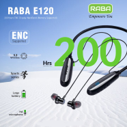 Raba E120 Enc Display Neckband With Memory Slot And 200 Hours Backup image