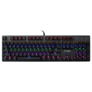 Rapoo V500SE Mixed Light 104 Keys Metal Wired (Red/Blue Switch) Mechanical Keyboard - (রেড/ব্লু সুইচ) মেকানিক্যাল কীবোর্ড