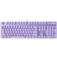 Rapoo V500pro Purple Backlit Mechanical Blue Switch Gaming Keyboard- Purple
