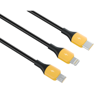 Realme 3 in 1 Charging Cable (1.2m) - Black Yellow