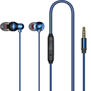 Recci REP-L35 Earphones13mm Brass Horn Shocking Sound Noise Reduction 3.5mm Gold Plug image