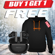 Recci REP-W88 Wireless ANC And ENC Earbuds Black (Buy 1 Get 1 Recci Black Hoodie FREE) image