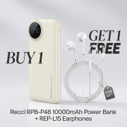 Recci RPB-P48 10000mAh ( Buy 1 Get 1 Recci REP-L15 3.5mm In-Ear Wired Earphone FREE) image