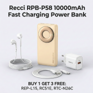 Recci 10000mAh RPB-P58 Fast Charging Power Bank (Buy 1 Get 3 REP-L15, RC51E QC 18W and RTC-N26C (White) FREE) image