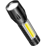 Rechargeable Flashlight Torch LED USB Portable Torch 3 Modes Mini Camping Lighting Torch Light image