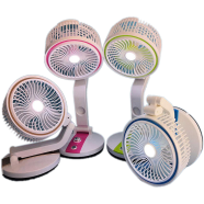 Rechargeable Folding Table Fan with Light Multifunctional Cute fan image