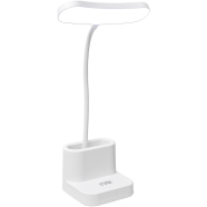 Rechargeable LED Desk Lamp Touch Control 3 Color Brightness 1200mAh 9W Eye Protection With Pen Holder And Phone Stand White-1Pcs image