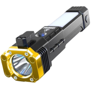 Rechargeable LED Flashlight with Power Bank – High Brightness Torch for Camping And Emergency Use (Multicolor) image