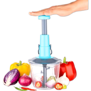 Refined Taste - Push Chopper Plastic Vegetable Chopper Cutter, Vegetable Push Chopper for Kitchen, 3 Sharp Stainless Steel Blades, image
