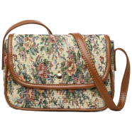 Retro Fabric Messenger Bag - Yellow image