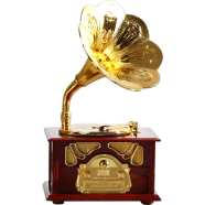 Retro Phonograph Music Box Table Desk Decoration image